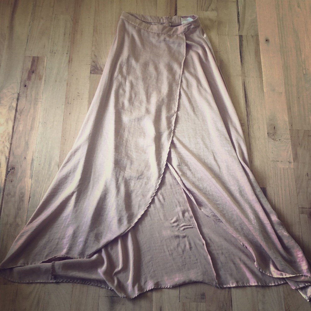 Blush pink maxi skirt